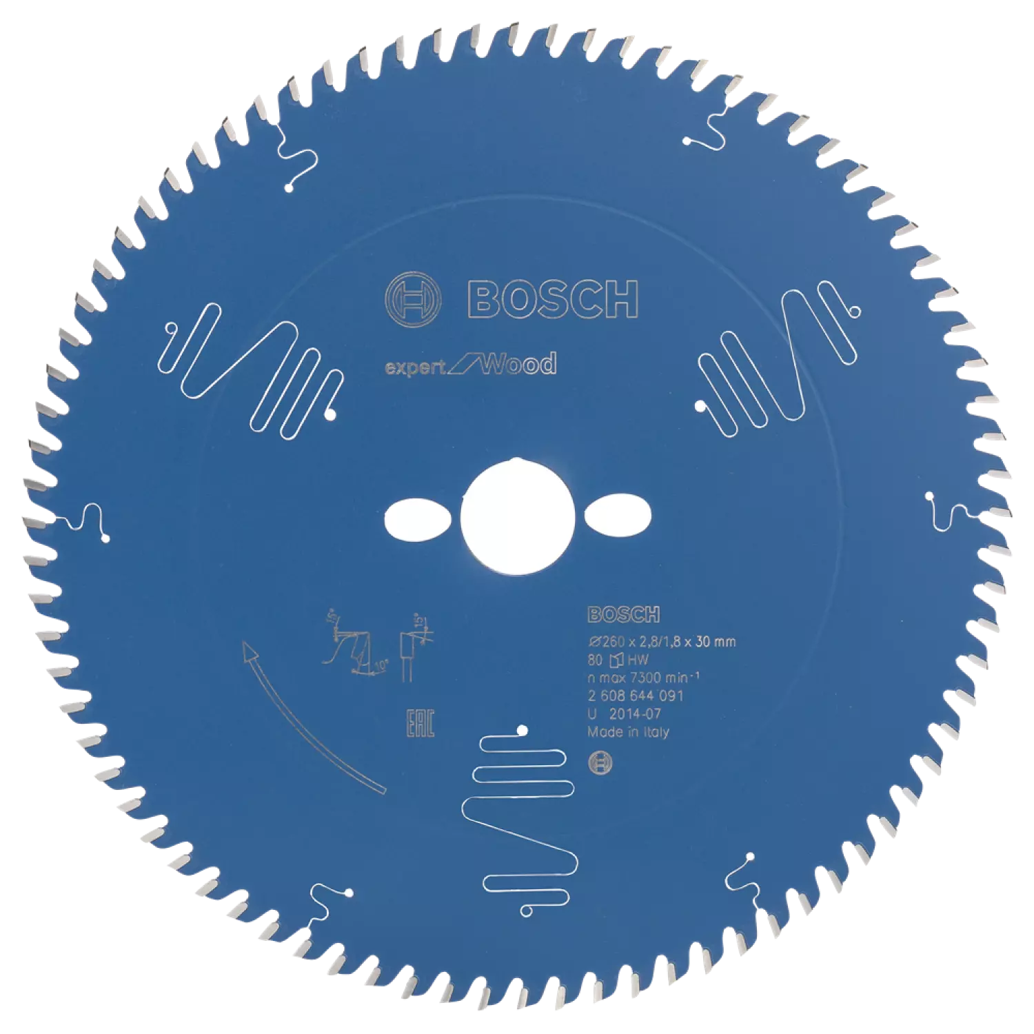 Bosch 2608644091 Expert Cirkelzaagblad - 260 x 30 x 80T - Hout - Carbide