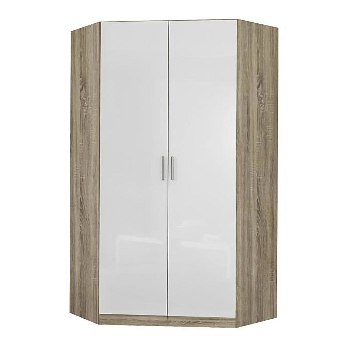 Eckkleiderschrank - Sonoma Eiche-weiß - 117 cm