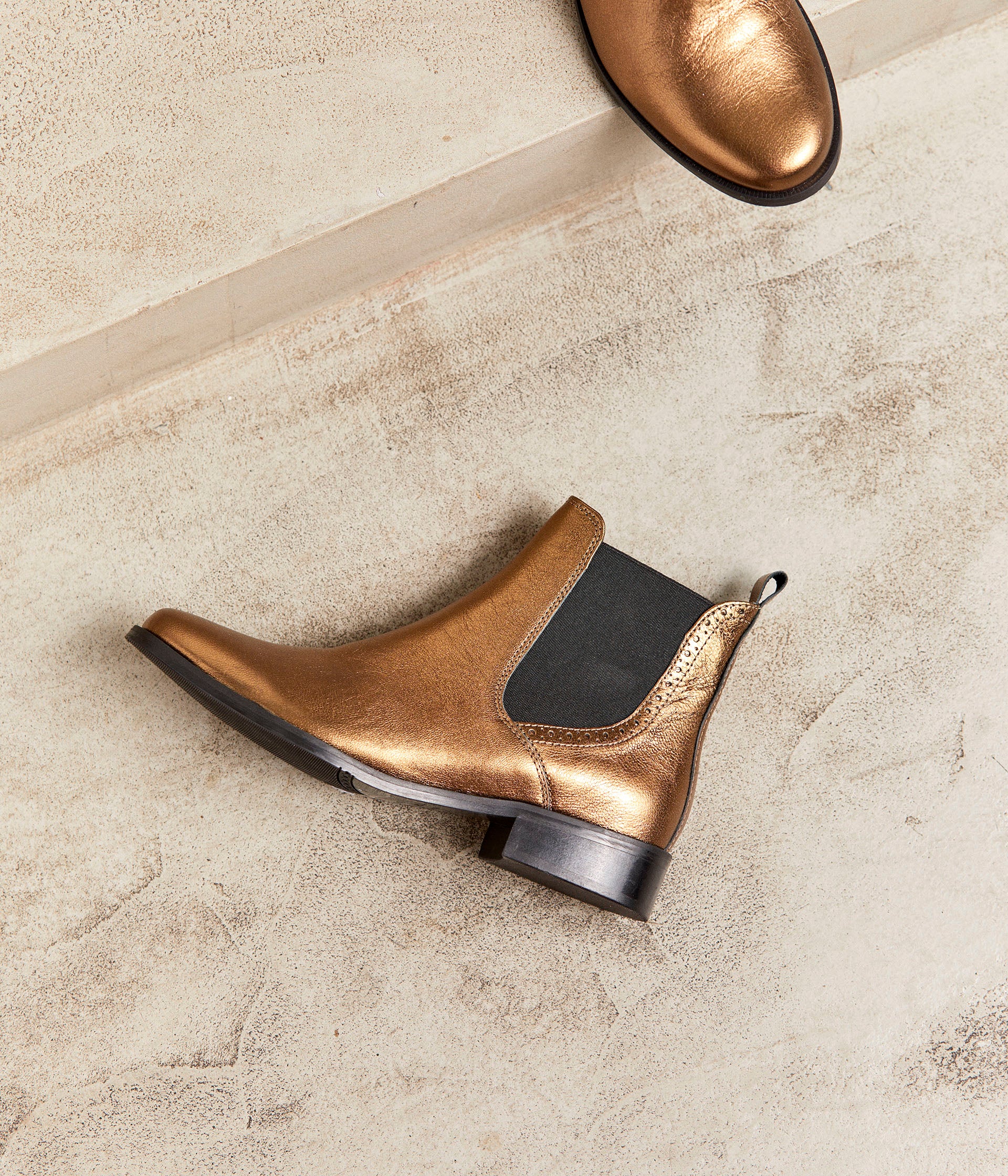 Chelsea boots dorées Prune