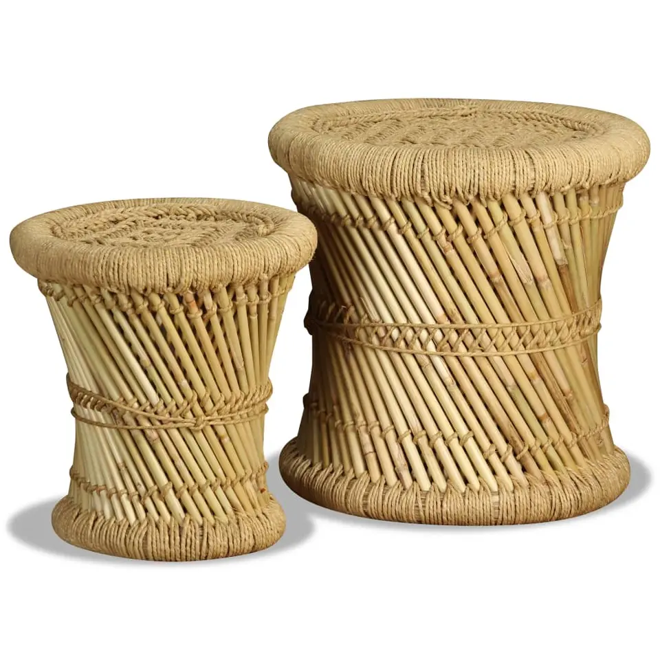 vidaXL - Kruk - Bruin - Bamboe - 2 stuks