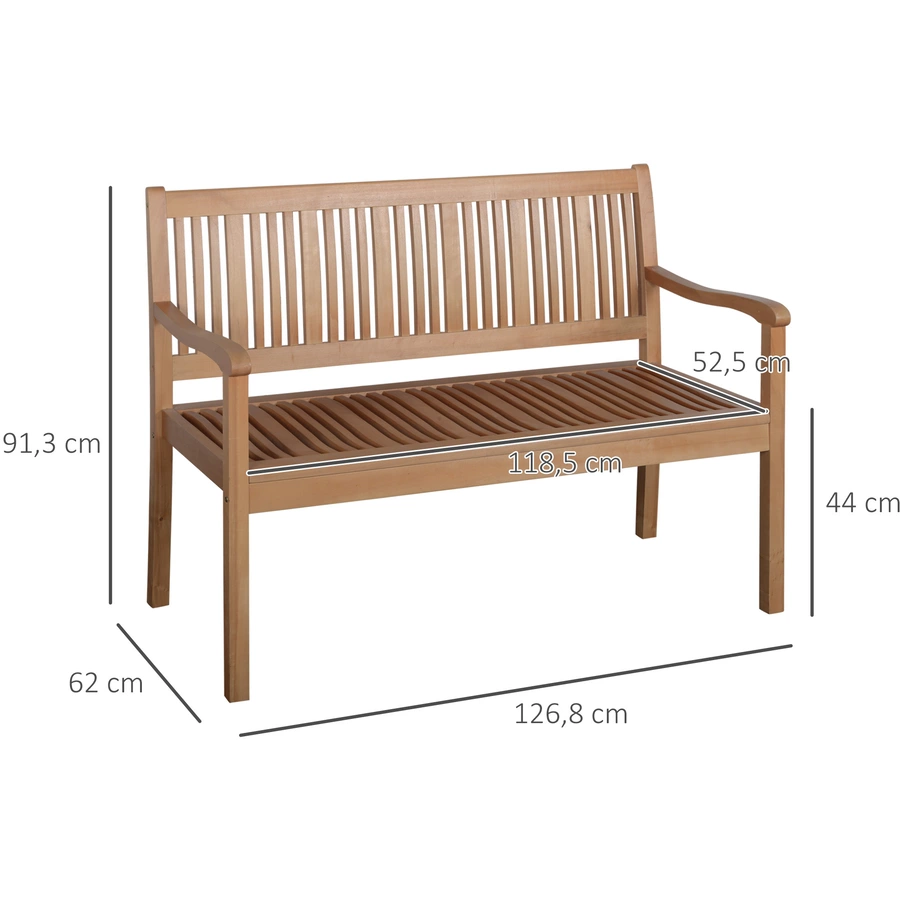 Outsunny Gartenbank mit 2-Sitzer gelb
