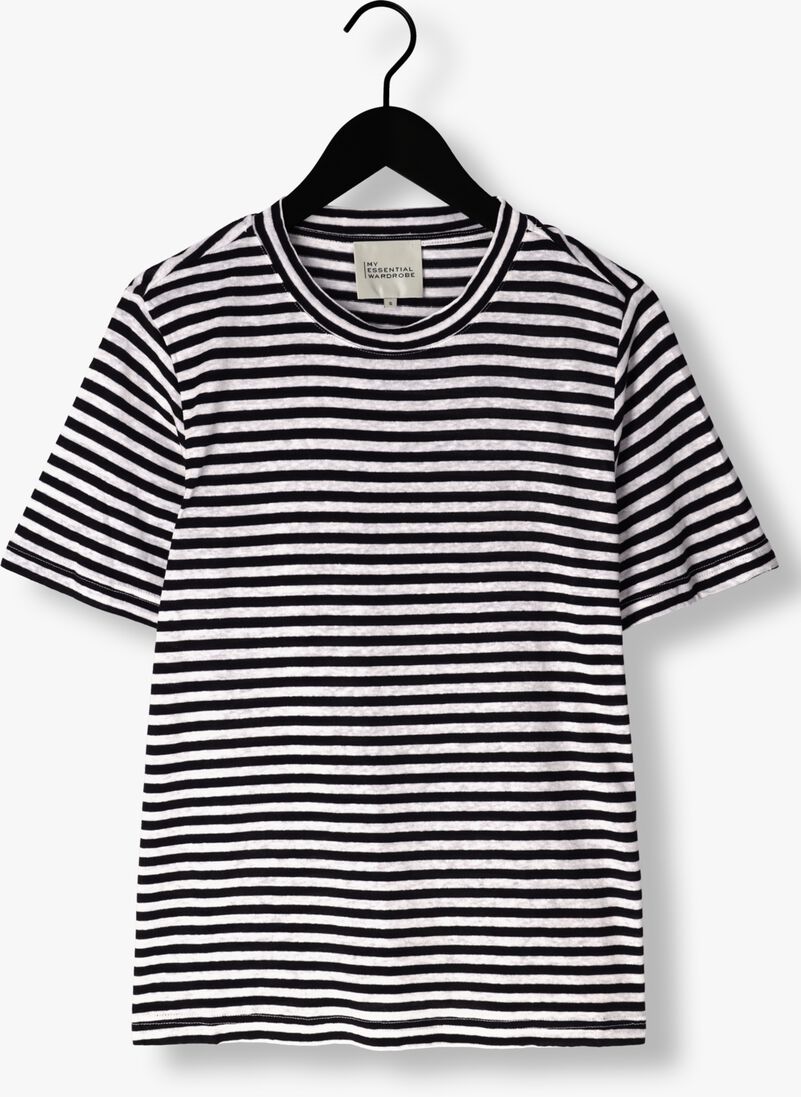 MY ESSENTIAL WARDROBE zwarte my essential wardrobe t-shirt lisamw striped tee