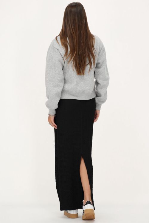 Zwarte maxi rok met structuur & split