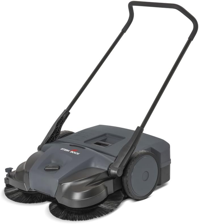 Steinbock Kehrmaschine Turbo Premium manuell | 2-fache Schmutzaufnahme | 97 cm Kehrbreite | 3.600 m²/h Kehrleistung | 50 l Behälter | Anthrazitgrau | nasse/trockene Oberflächen | Handkehrmaschine