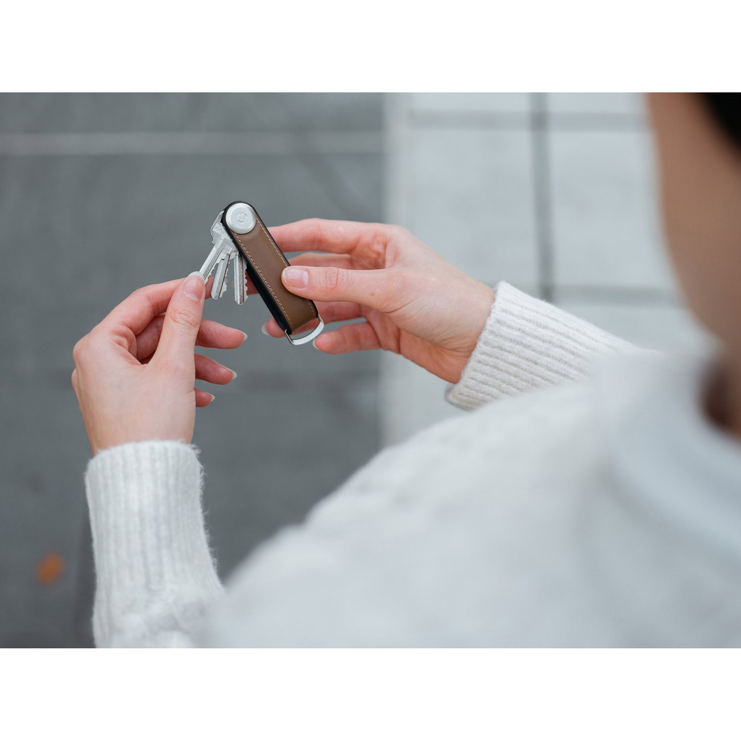 Orbitkey Hybrid Leather Key Organiser acorn