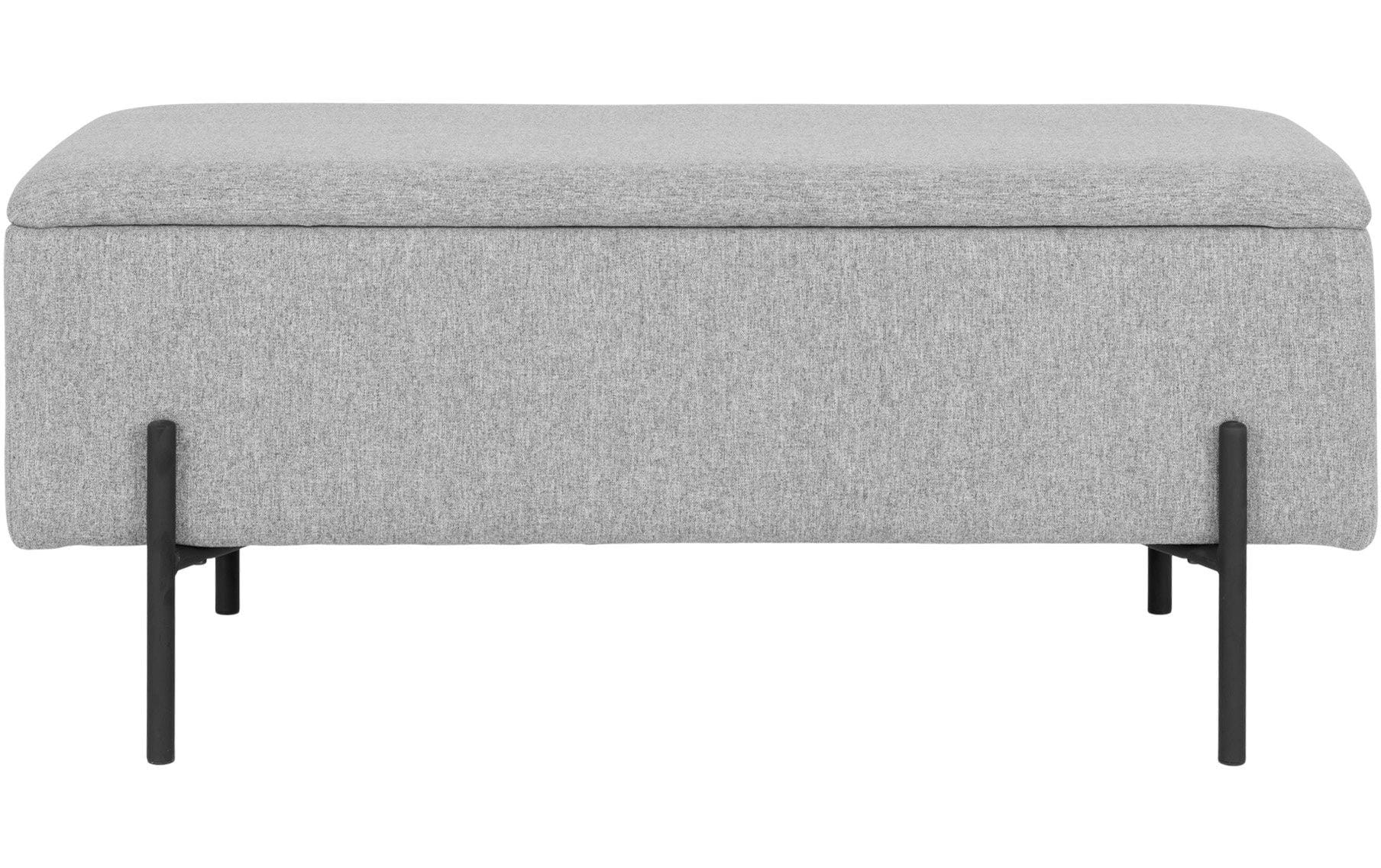 Sitztruhe Watford 36.5 x 95 x 46 cm, Hellgrau<br>Sitzbank mit Stauraum