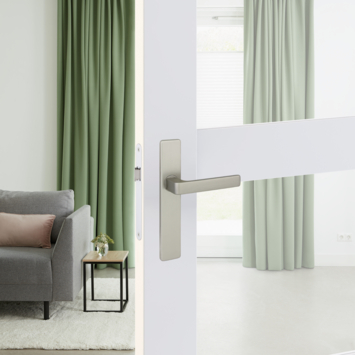 Gamma deurkruk set Tampere recht blind schild RVS look aluminium