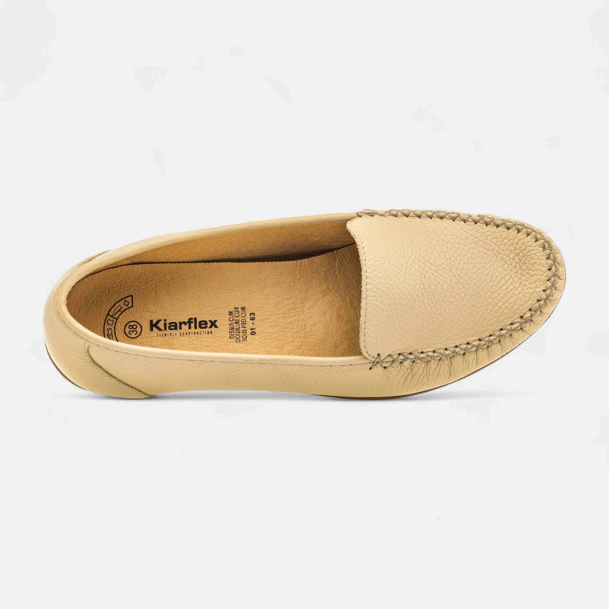 Mocassins pieds sensibles Femme en cuir beige