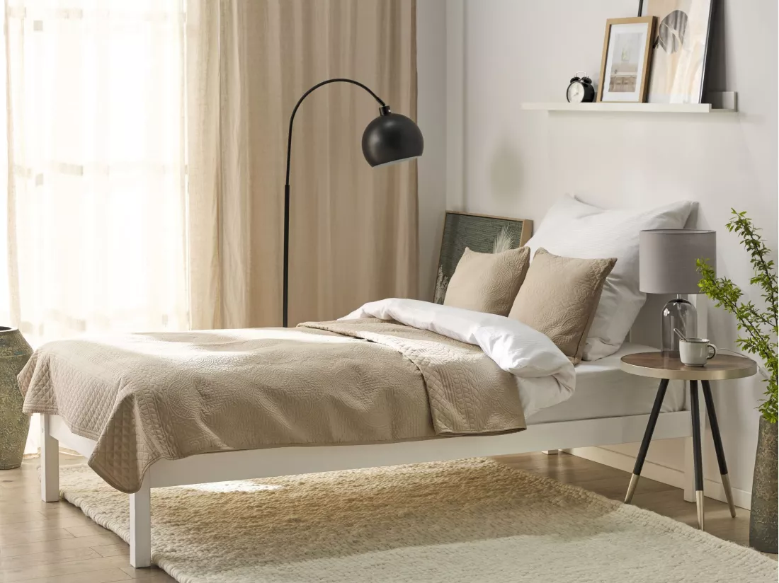Couvre-lits avec coussins SHUSH 140 x 210 cm Taupe