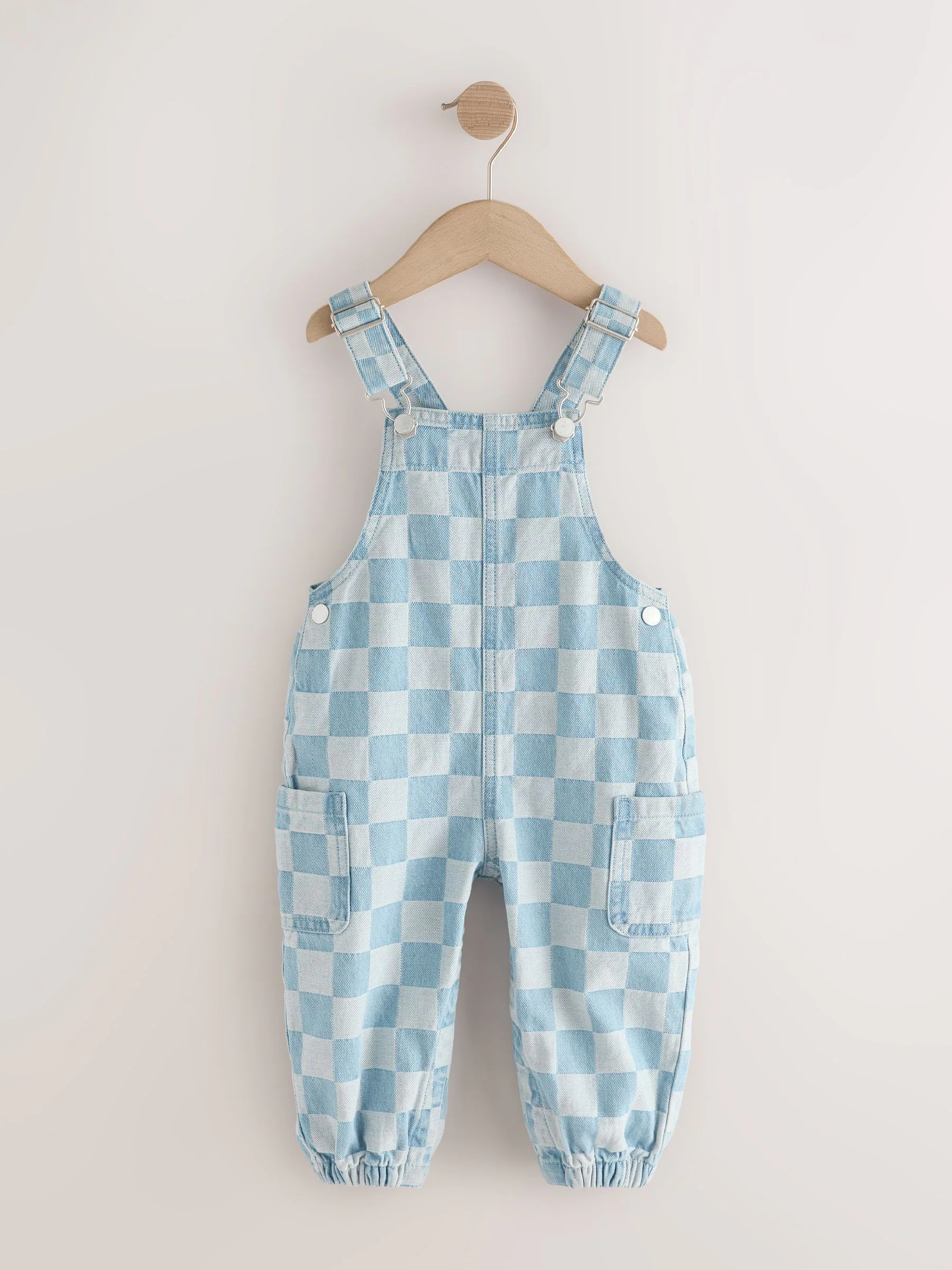 Normaal blauw - Checked Dungarees (3mths-7yrs)