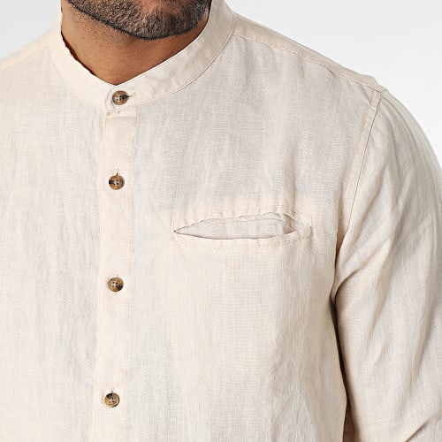 Chemise Manches Longues Col Mao 03T4476M Beige
