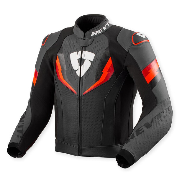 Rev'it - Blouson Quantum 3 Noir / Rouge fluo