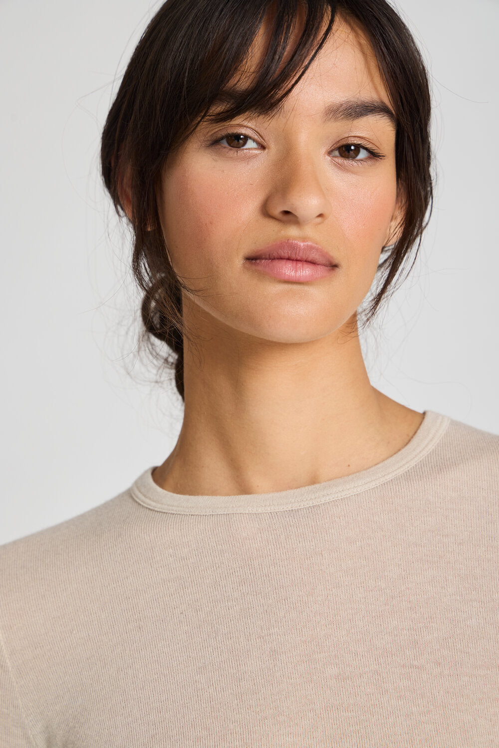 Gai+Lisva  Thyra langærmet uld t-shirt - Smoke Grey