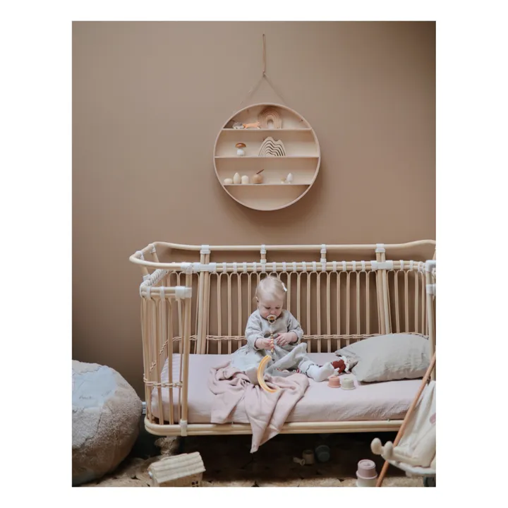 Mushie Drap-housse en coton | Blush