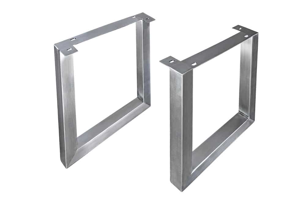 2er Set Tischgestell U-FRAME 70cm Edelstahl gebürstet matt Tischbeine Kufe Esstisch