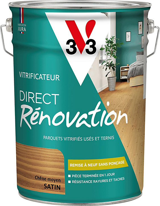 Vitrificateur direct rénovation V33 satin chêne moyen 5L