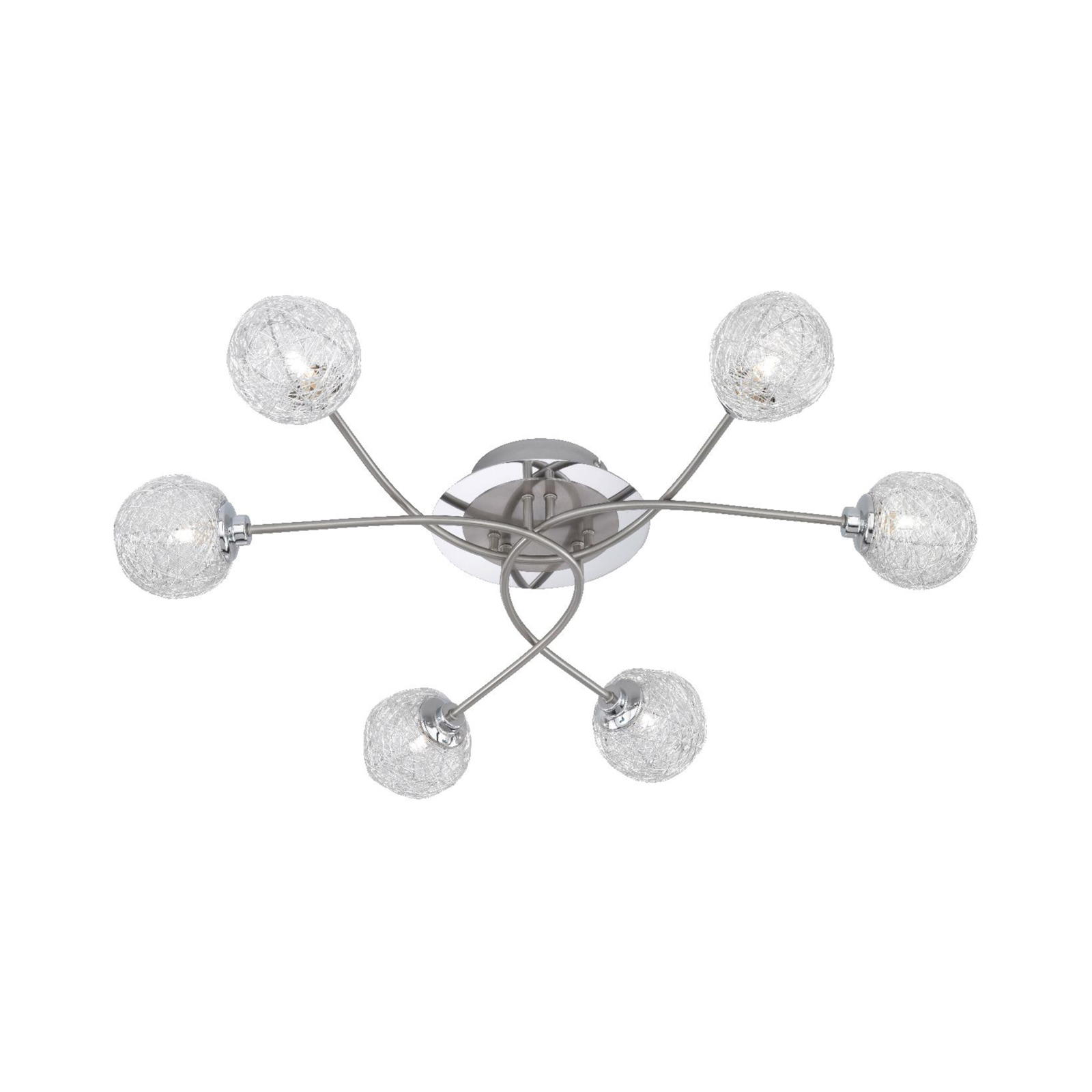 Halogen-Deckenleuchte - Stahl - Aluminiumgeflecht - Ø 70 cm