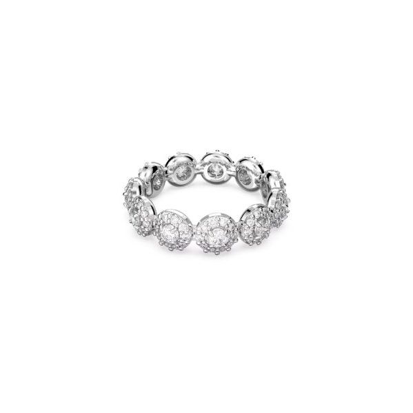 Swarovski Anel Constella Lapidação Redonda Pavé Branco Lacado a Ródio 50