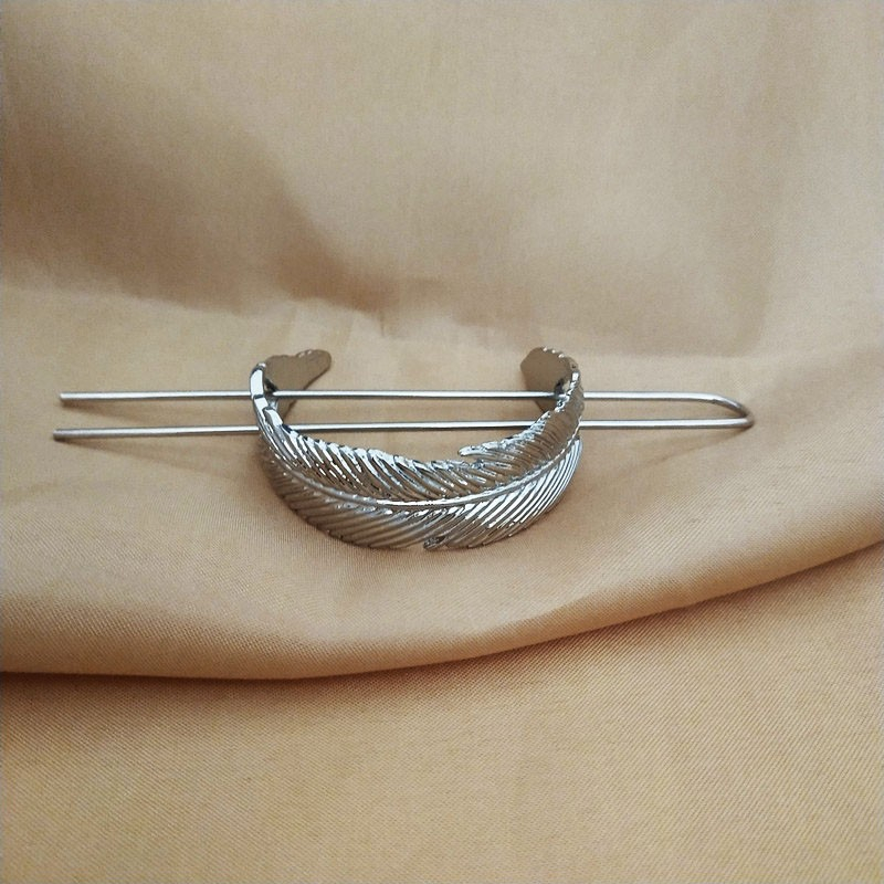 (Ø60mm) Feder Haarnadel Metall Klammer Dutt Haarschmuck - Roségold