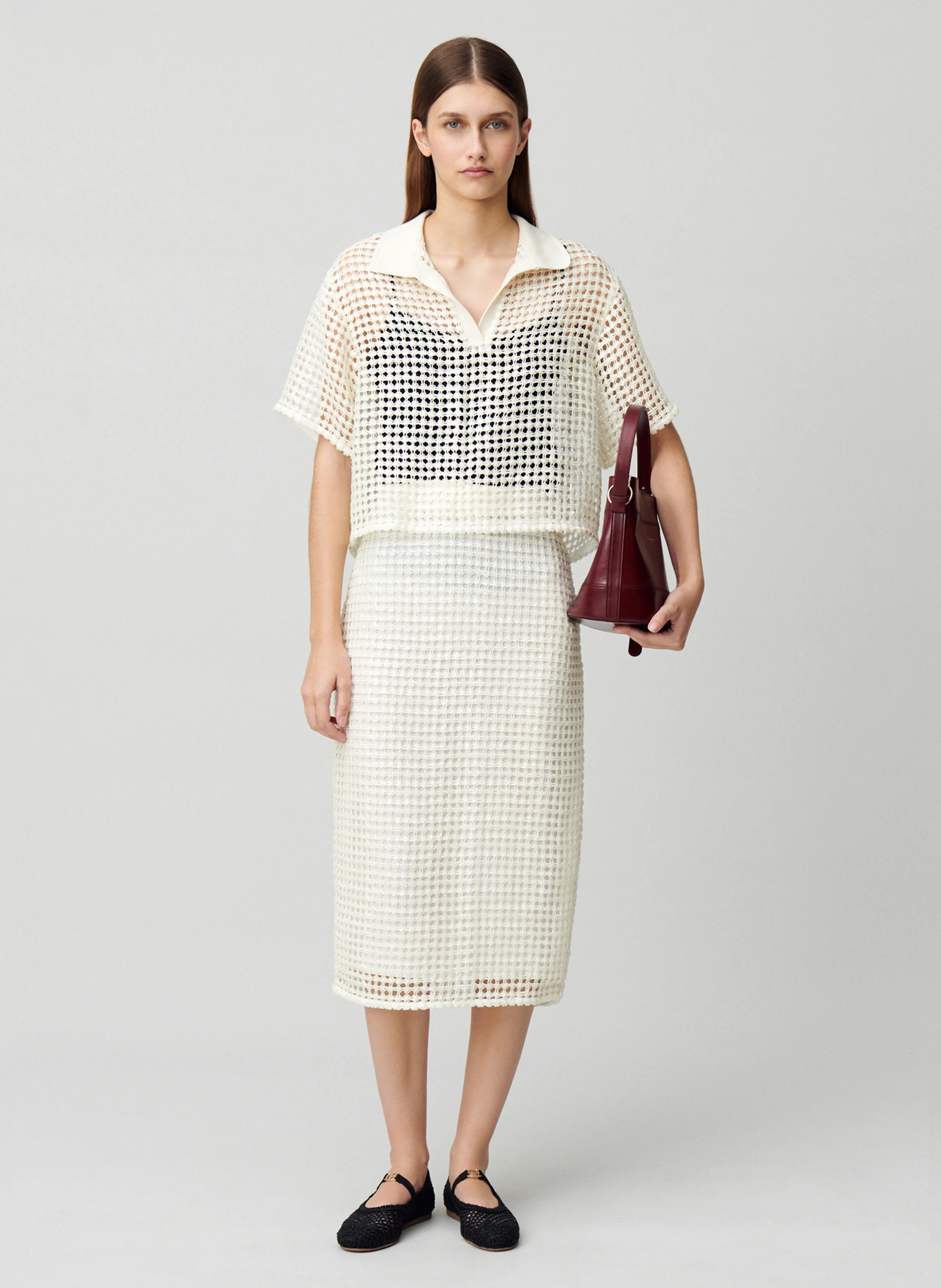 Top droit col classique | Blanc
