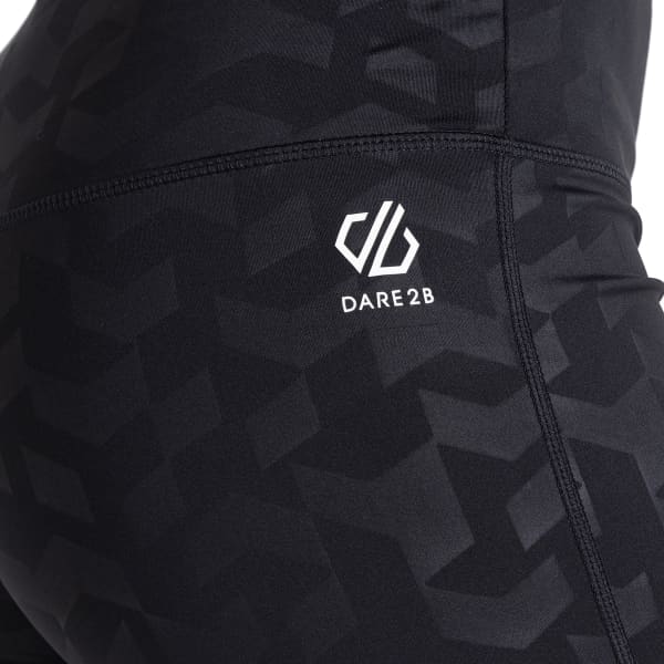 Collant running DARE 2B INFLUENTIAL 3/4 LEGGING BLACK CHEVRON PRINT