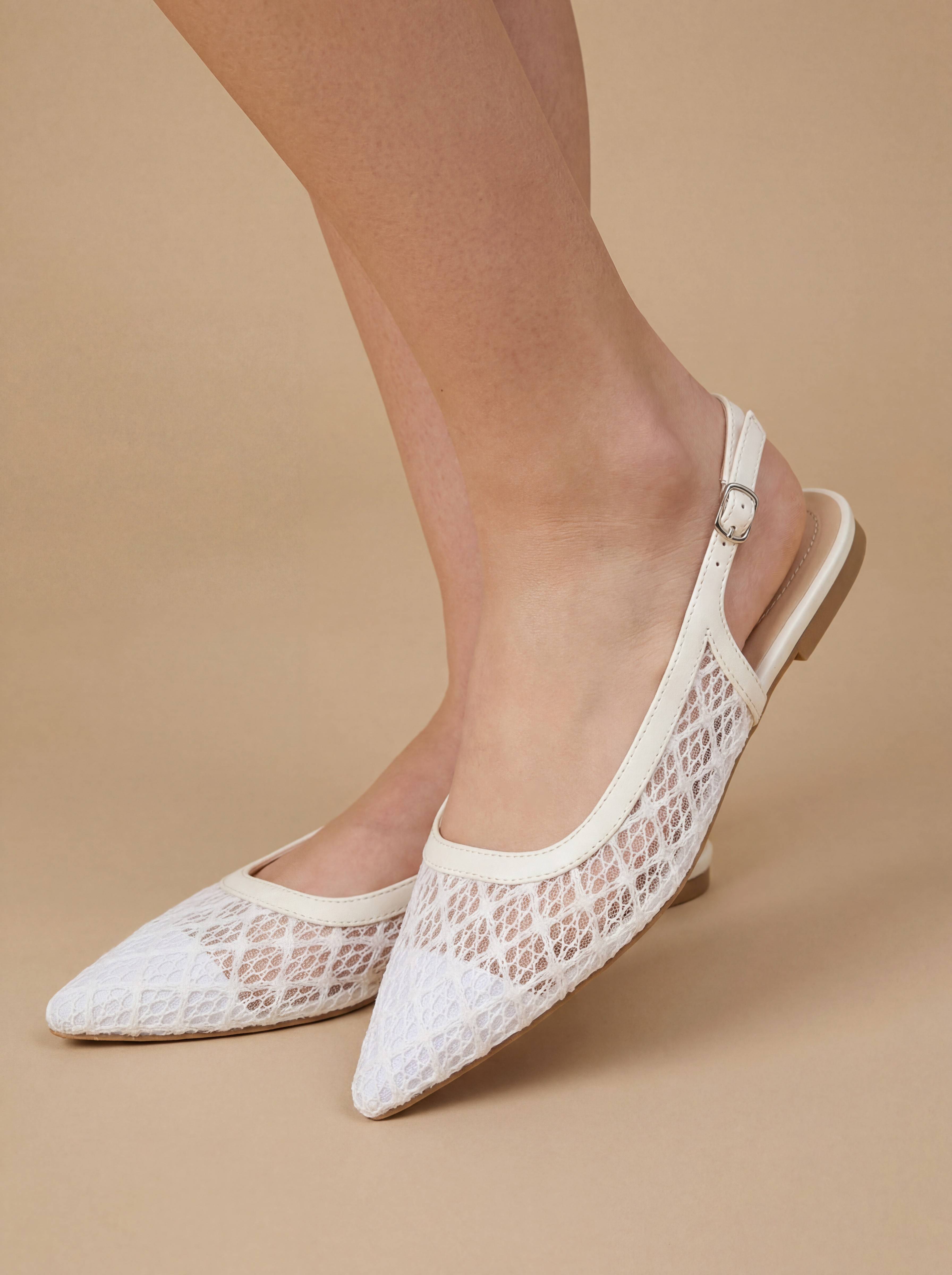 Oasis Chaussures Plates À Bout Pointu Gemma En Maille Avec Bride Arrière