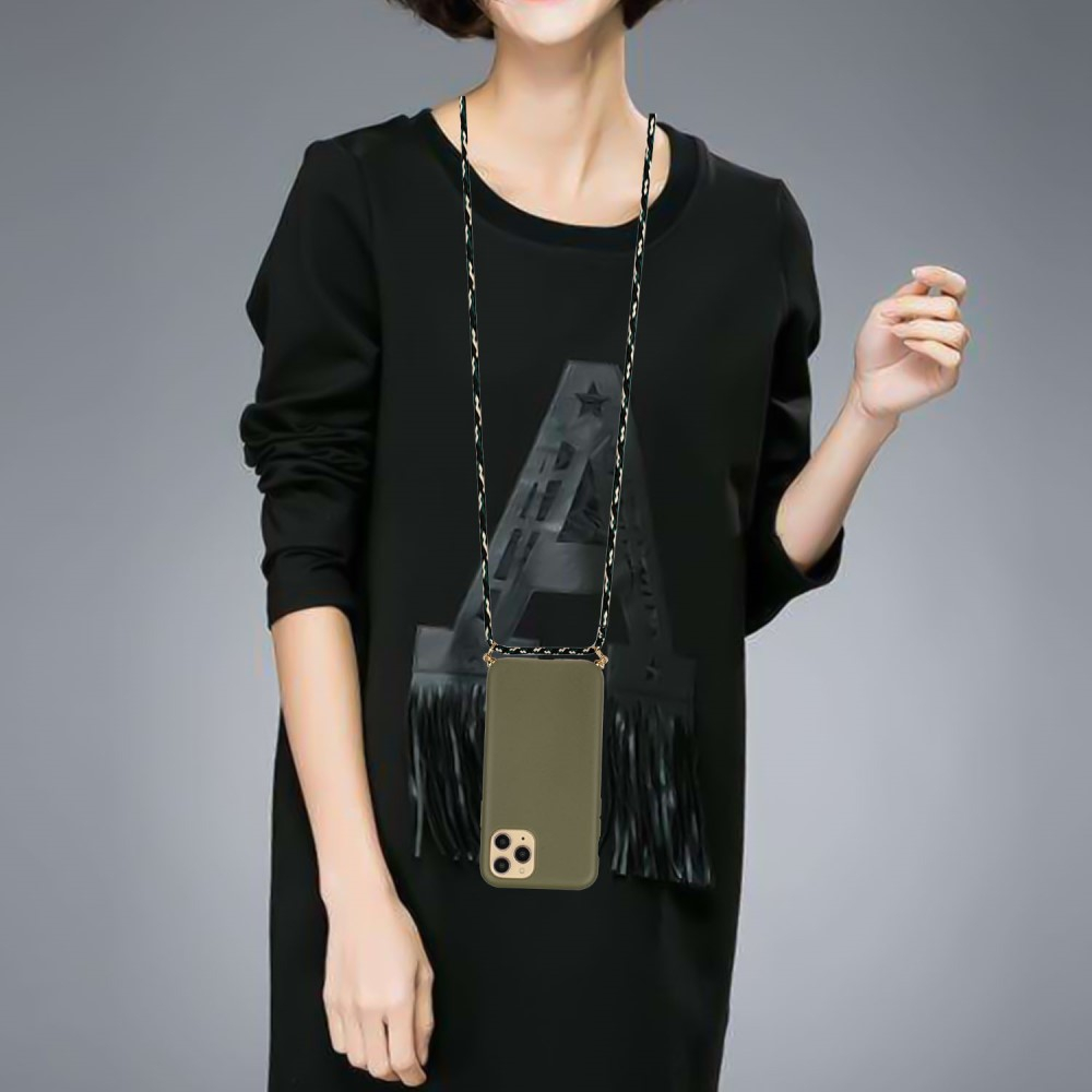 iPhone 15 Pro Max Necklace Bio Gummi Case Hülle Eco Friendly Nachhaltig Kompostierbar   Handykette (150cm) - Grün