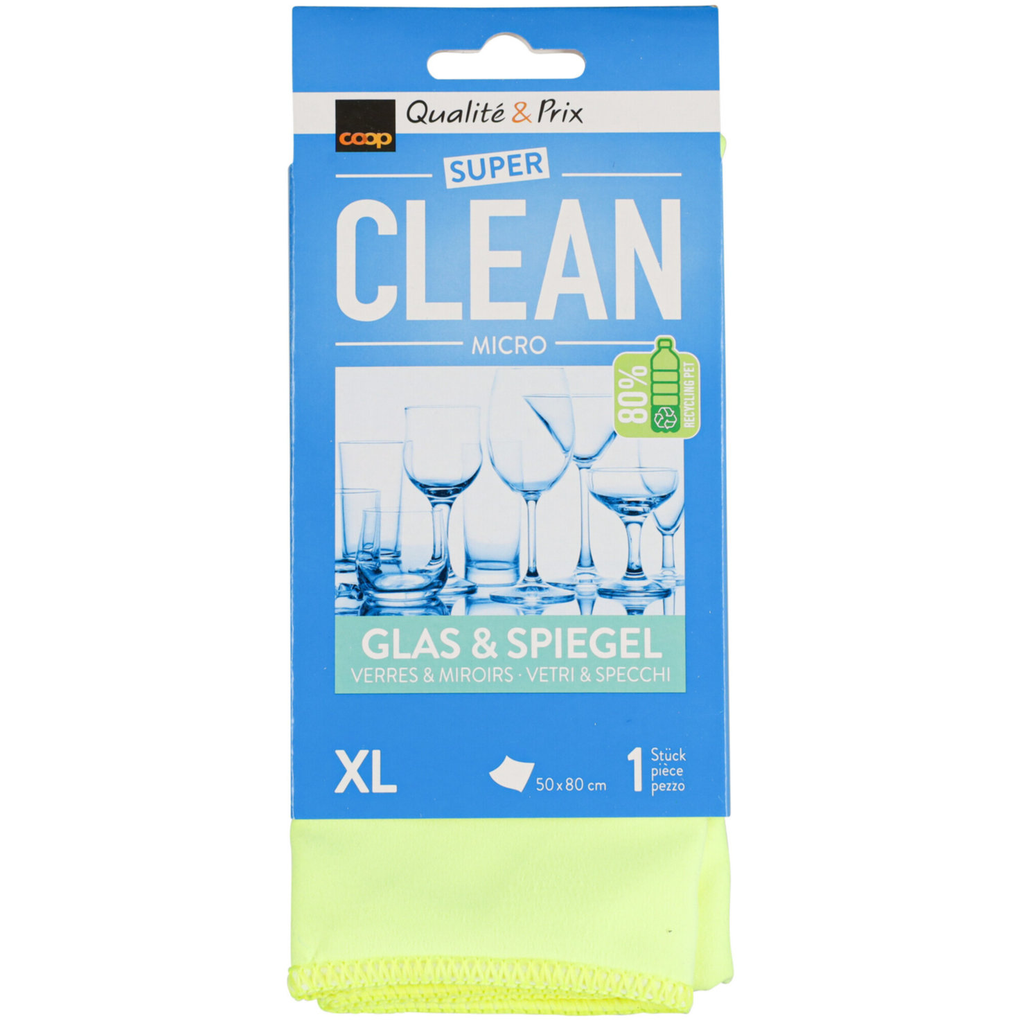 Clean Mikrofaser Gläsertuch R-PET