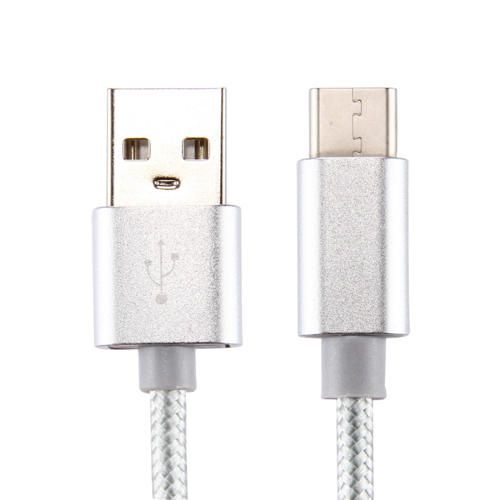 (3m) USB A auf USB C Ladekabel Datenkabel Nylon - Silber