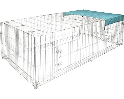 KERBL buitenverblijf met vluchtstrook en zonwering 230x115x70 cm