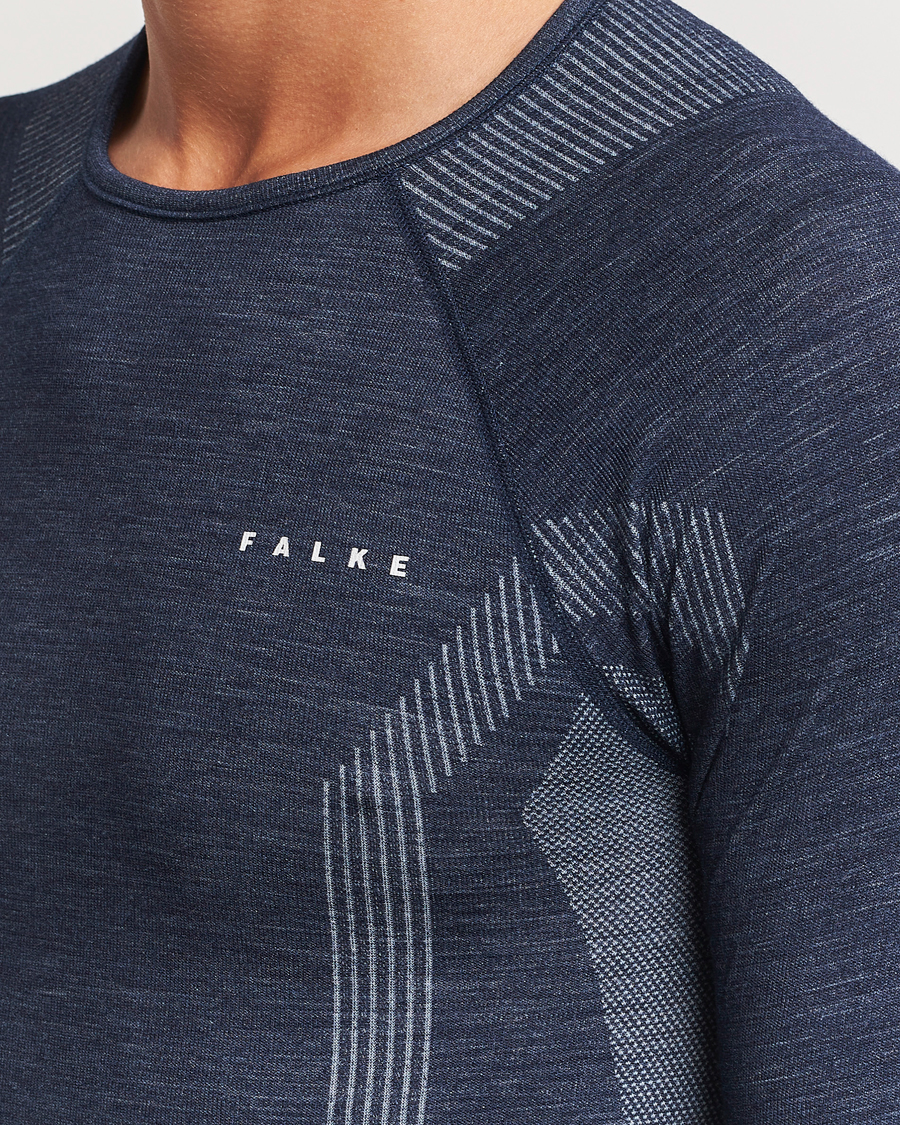 Falke Sport Long Sleeve Wool Tech Shirt Space Blue