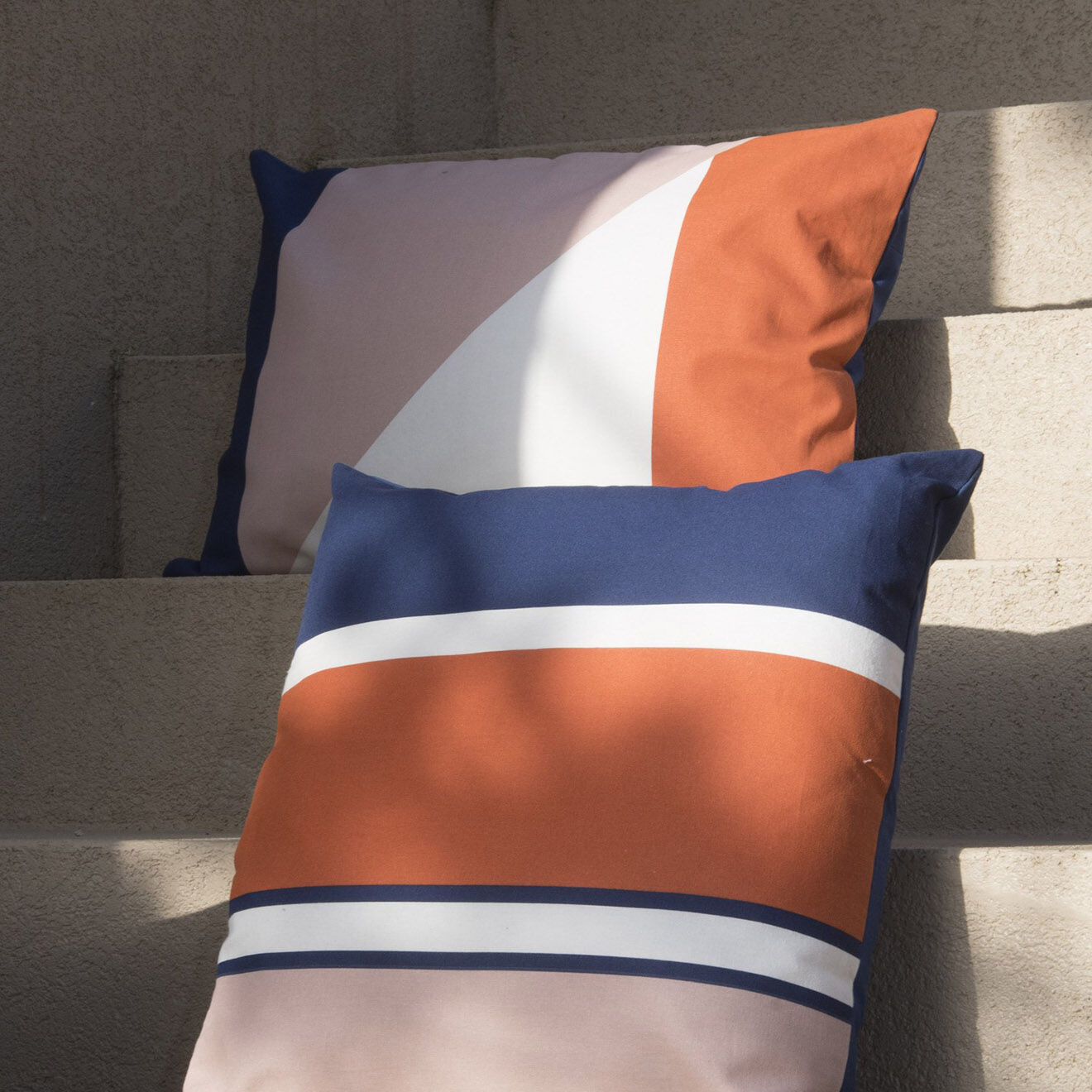 Febronie Housse de coussin d'extérieur Colorblock terracotta - 60x40 cm