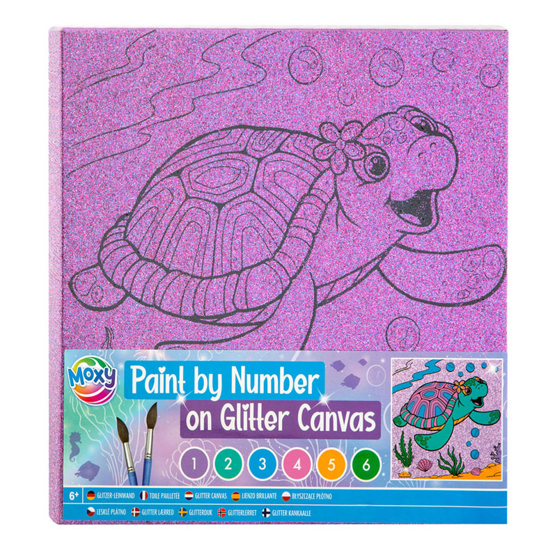 Schilderen op Nummer Glitter Canvas, 9dlg.