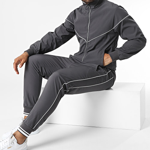 Ensemble Veste Zippée Et Pantalon Jogging XP153 Gris Anthracite