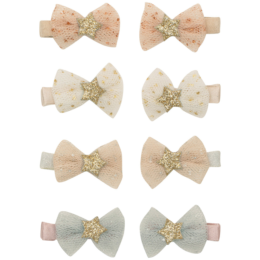 mimi & lula haarclipjes tutu bow - pink multi - 8st