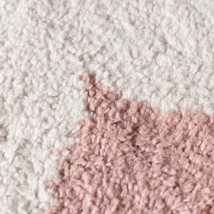 Rond wasbaar vloerkleed - Myrre Roze/Wit