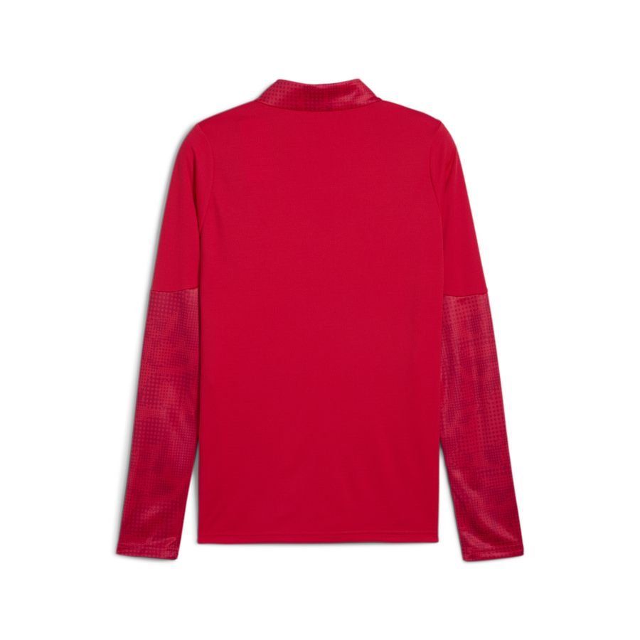 PUMA Maillot d'Entraînement teamCUP Fermeture Éclair 1/4 - Rouge/Argenté
