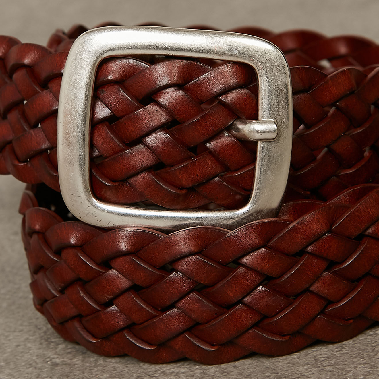 Hartford Ceinture en Cuir Tressée marron