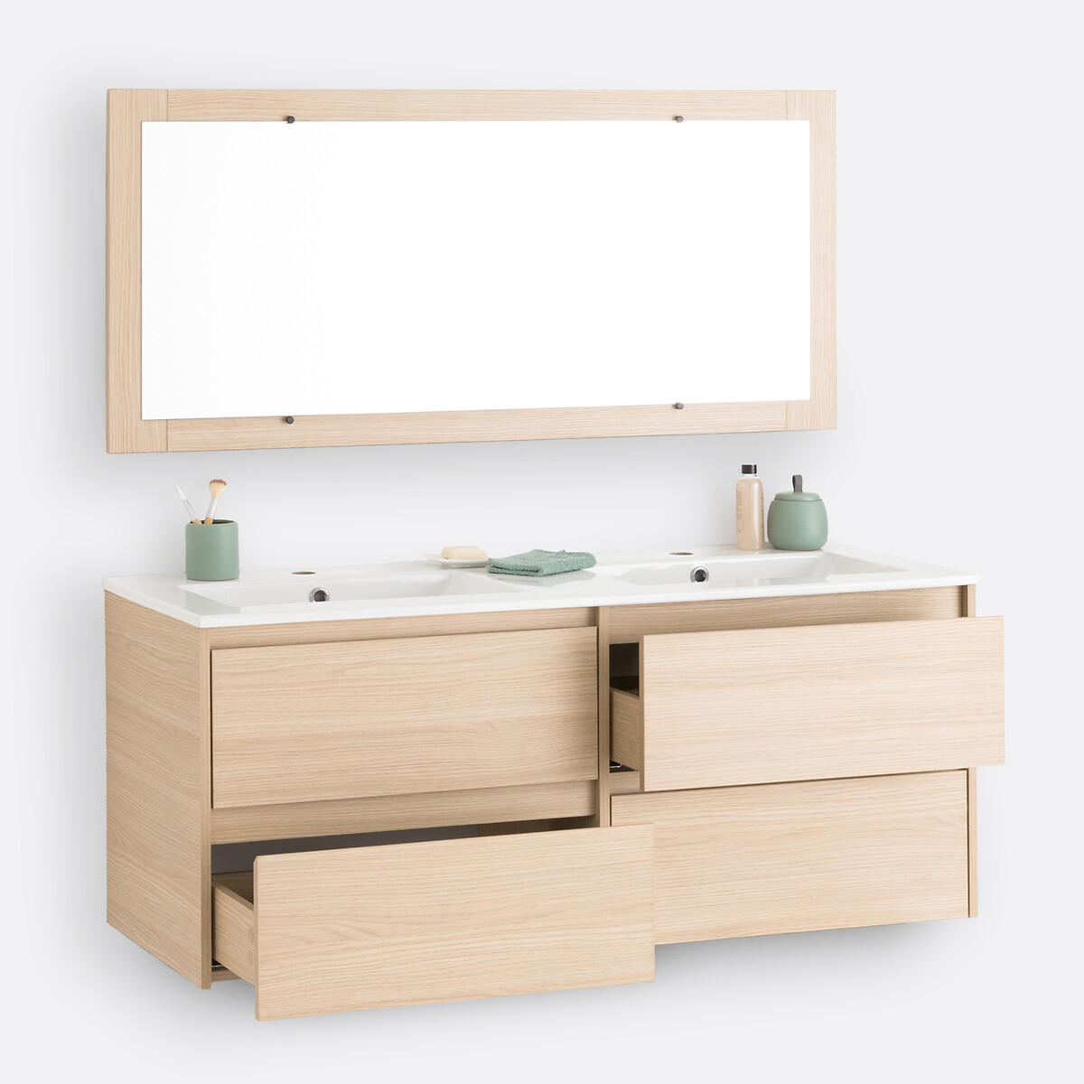 LA REDOUTE INTERIEURS<br>Móvel de parede para lavatório + espelho L120cm, Nirio