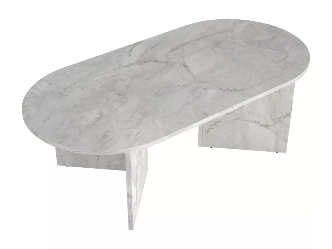 Table basse - Effet marbre blanc - TOPANIA