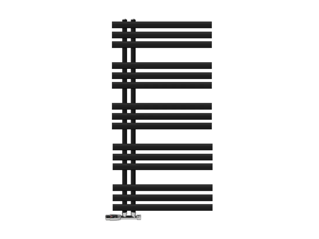 Iron EM Radiateur sèche-serviettes salle de bain en acier noir mat 600x1200 mm