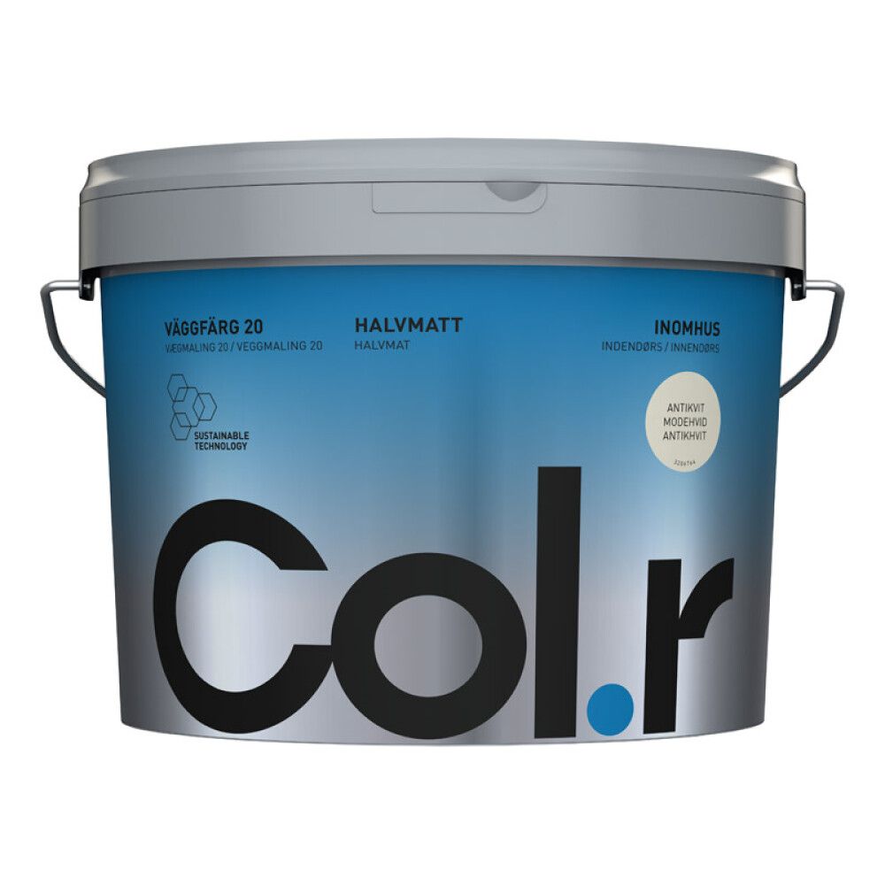 VEGGMALING COL.R HALVMATT ANTIKKHVIT 10L