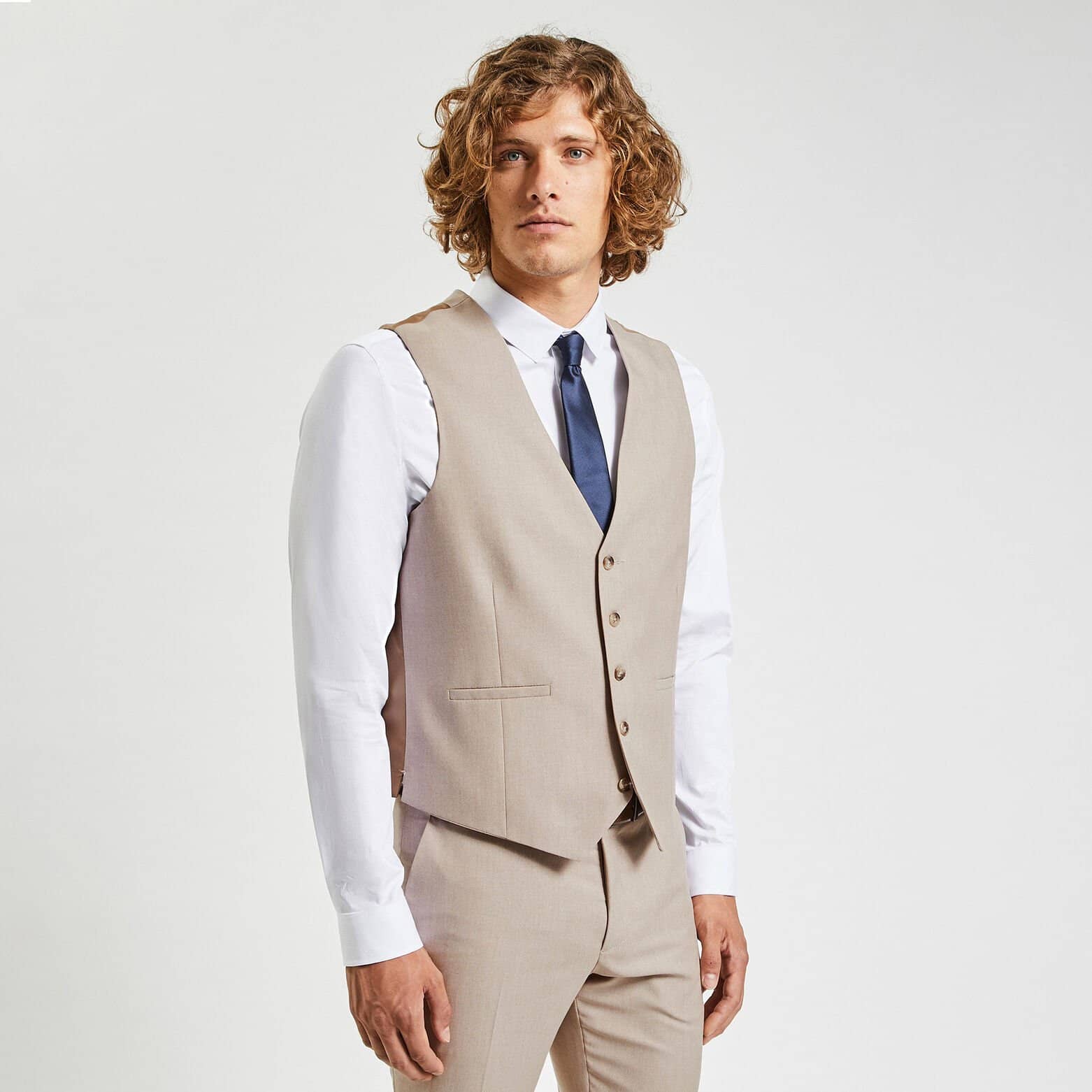 Gilet de costume bi-ton Beige