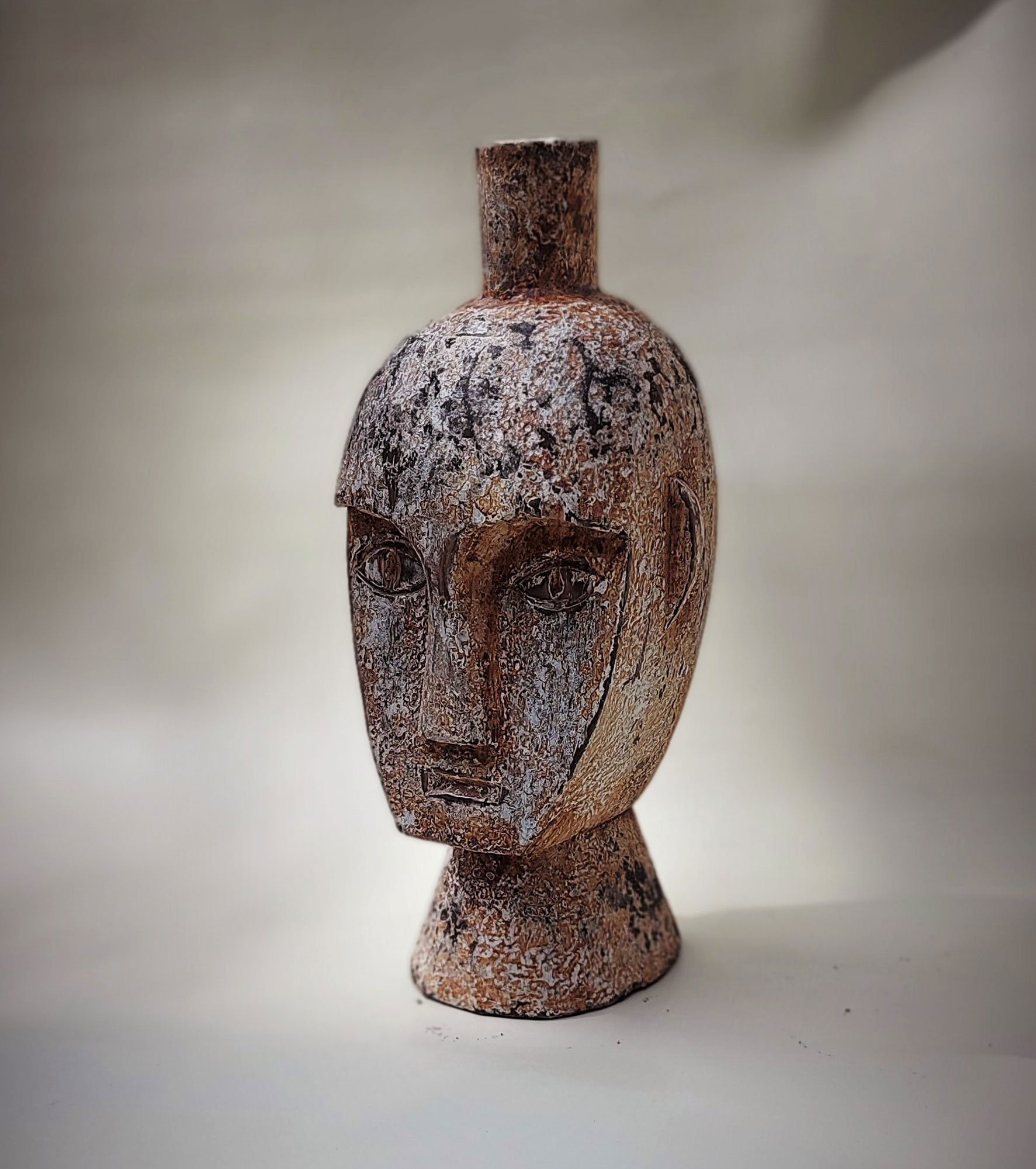 Primitif-Kopf aus Timor, Holz, H 25 cm, B 11 cm, L 12 cm von fischer's lagerhaus