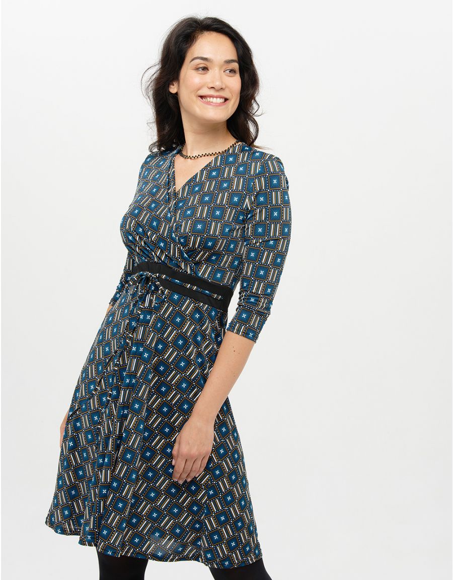 Robe cache-coeur bleue
