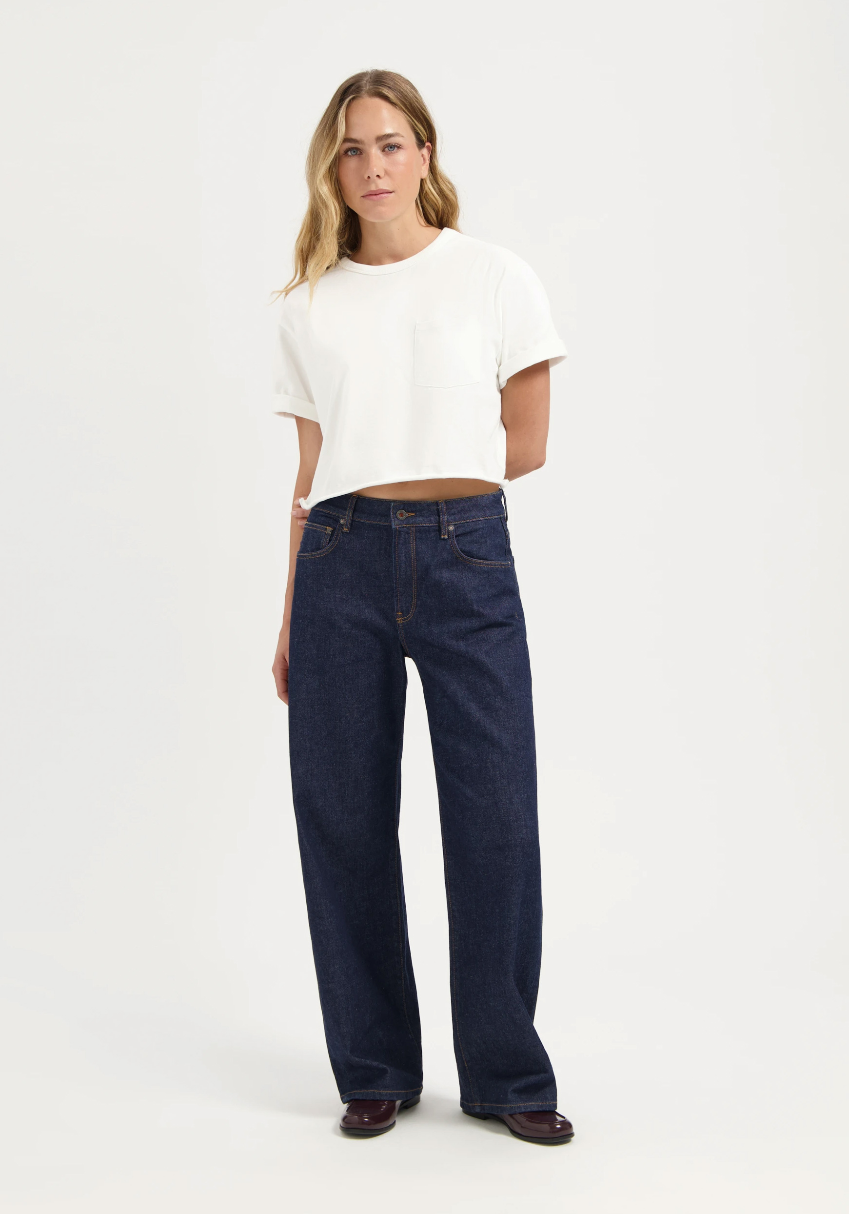 Kuyichi Damen-Jeans Lucy Loose Eflow Rinse