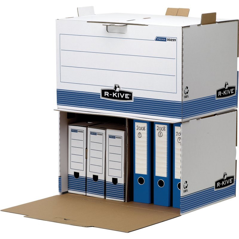 Caisse d'archives Bankers Box, blanc/bleu