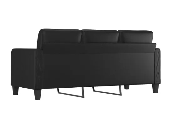 Canapé à 3 places Noir 180 cm Similicuir
