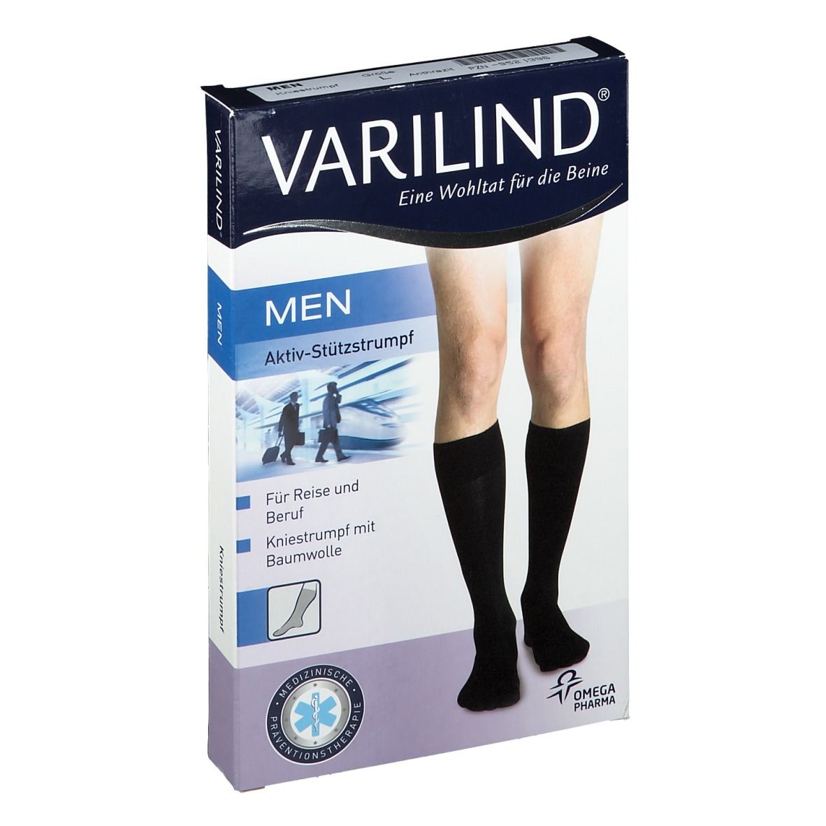 VARILIND® Men Kniestrümpfe 180 DEN anthrazit Gr. L (42,5-45)