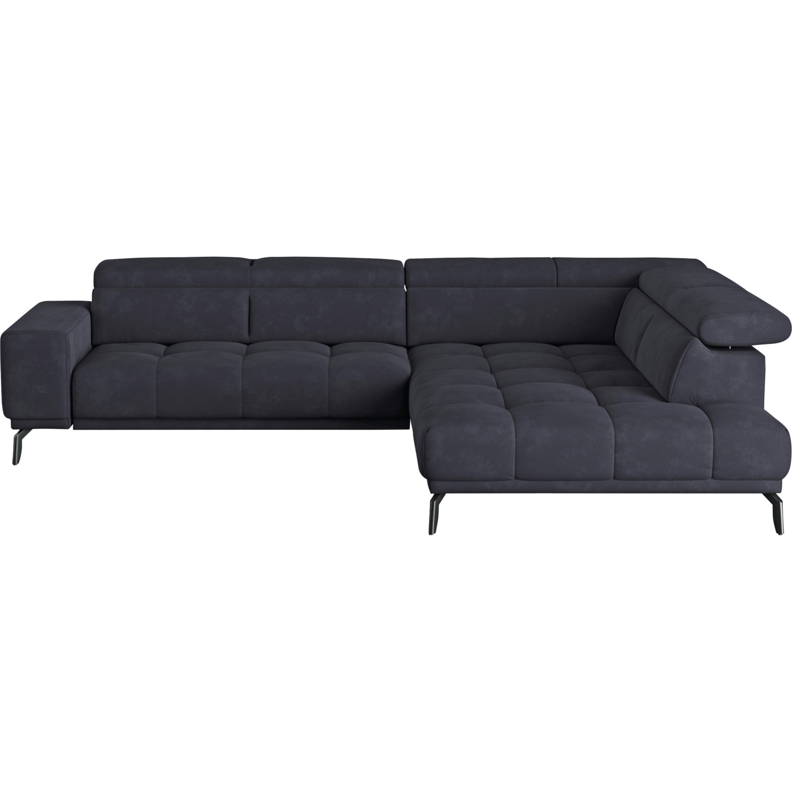 Ecksofa Jamba Stoff schwarz, Ottomane rechts